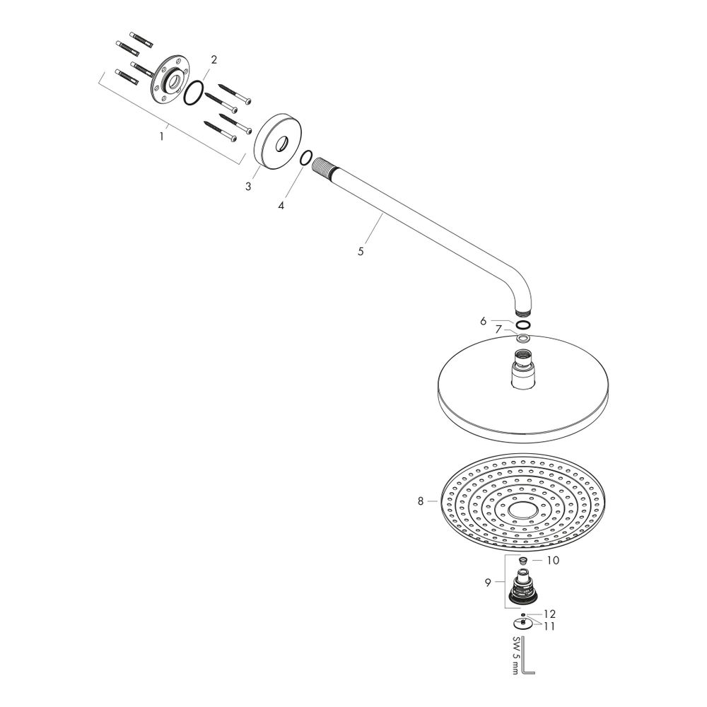 hansgrohe Raindance Select S Kopfbrause 300mm 2jet 17l/min mit Brausearm 390mm, Chr... HANSGROHE-27378000 4011097720586 (Abb. 2)