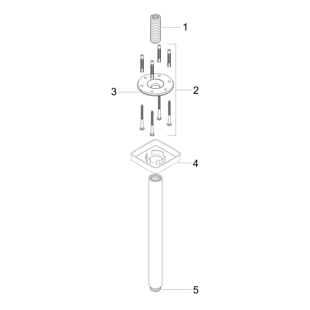 hansgrohe Deckenanschluss E 300mm DN 15 Aufputz, Chrom... HANSGROHE-27388000 4011097783253 (Abb. 2)