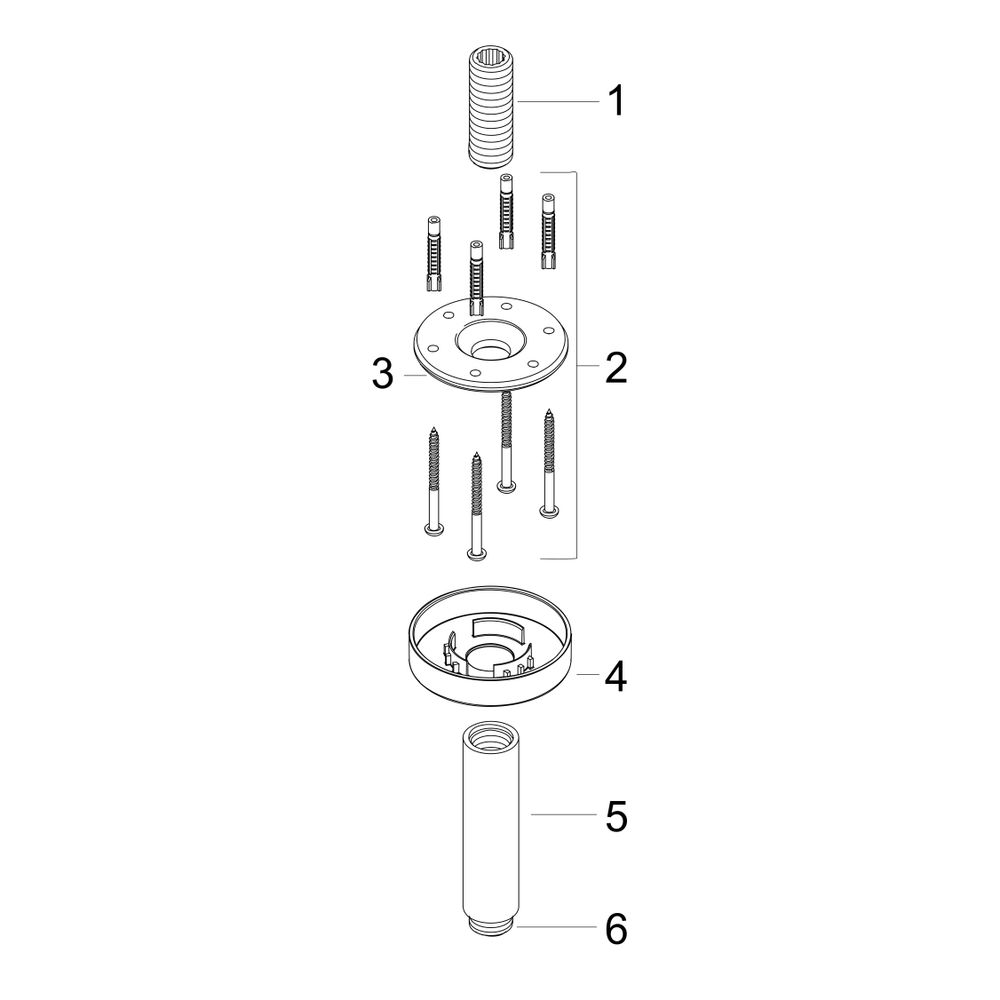 hansgrohe Deckenanschluss S 100mm DN 15 Aufputz, Chrom... HANSGROHE-27393000 4011097769837 (Abb. 2)