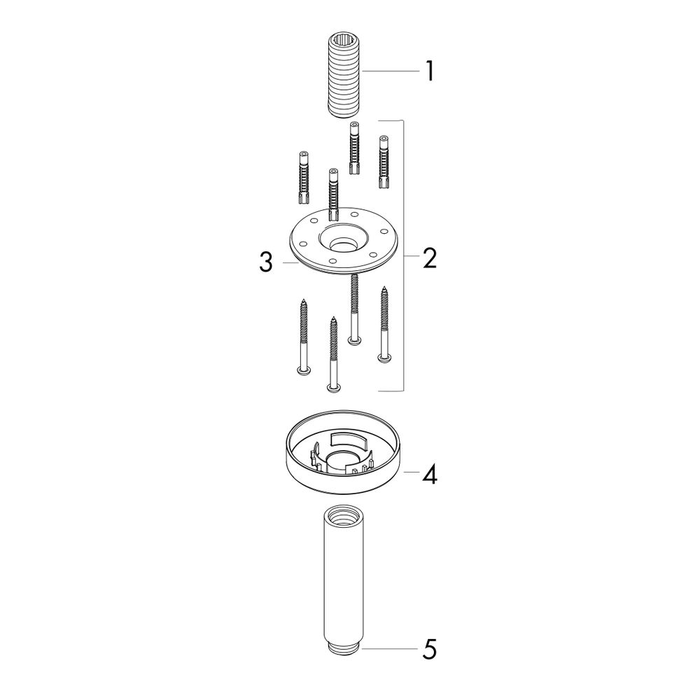 hansgrohe Deckenanschluss S 100mm DN 15 Aufputz, Mattweiß... HANSGROHE-27393700 4059625234501 (Abb. 2)