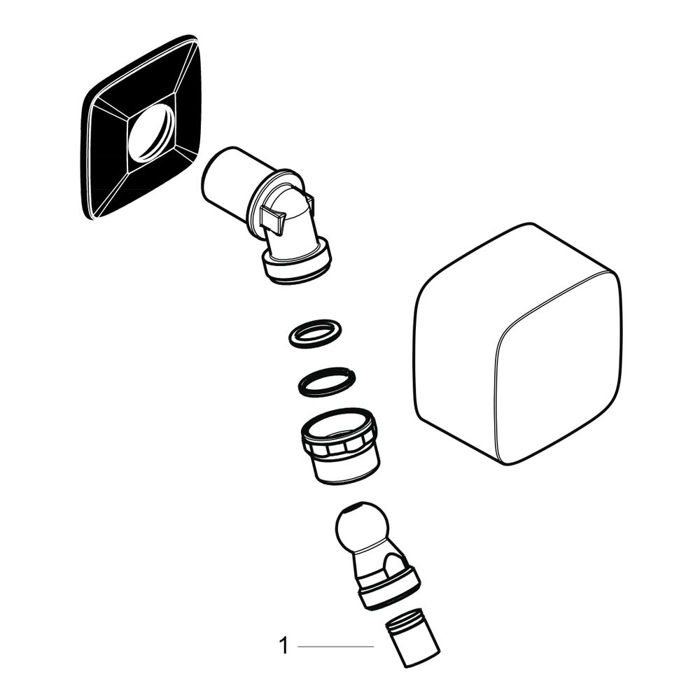hansgrohe FixFit Wandanschluss mit Rückflussverhinderer, Kugelgelenk, Chrom... HANSGROHE-27414000 4011097614083 (Abb. 2)