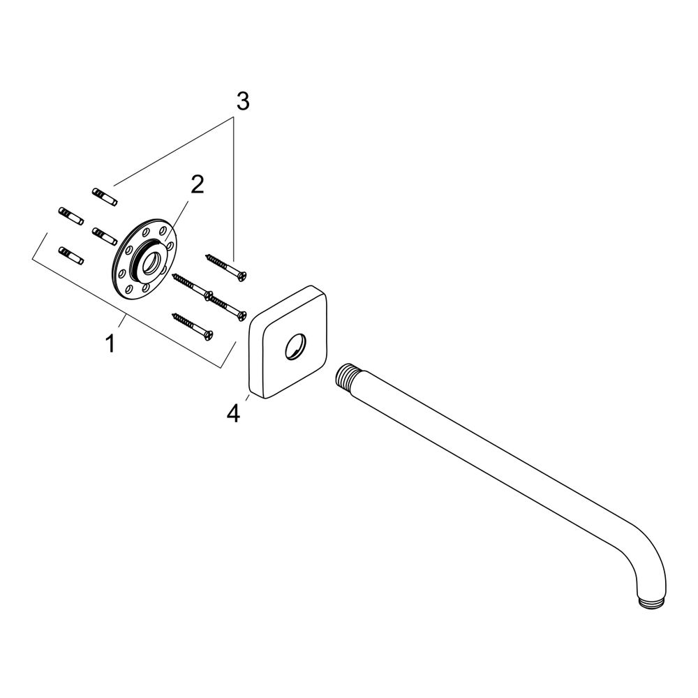 hansgrohe Brausearm E 389mm, Chrom... HANSGROHE-27446000 4011097759746 (Abb. 2)