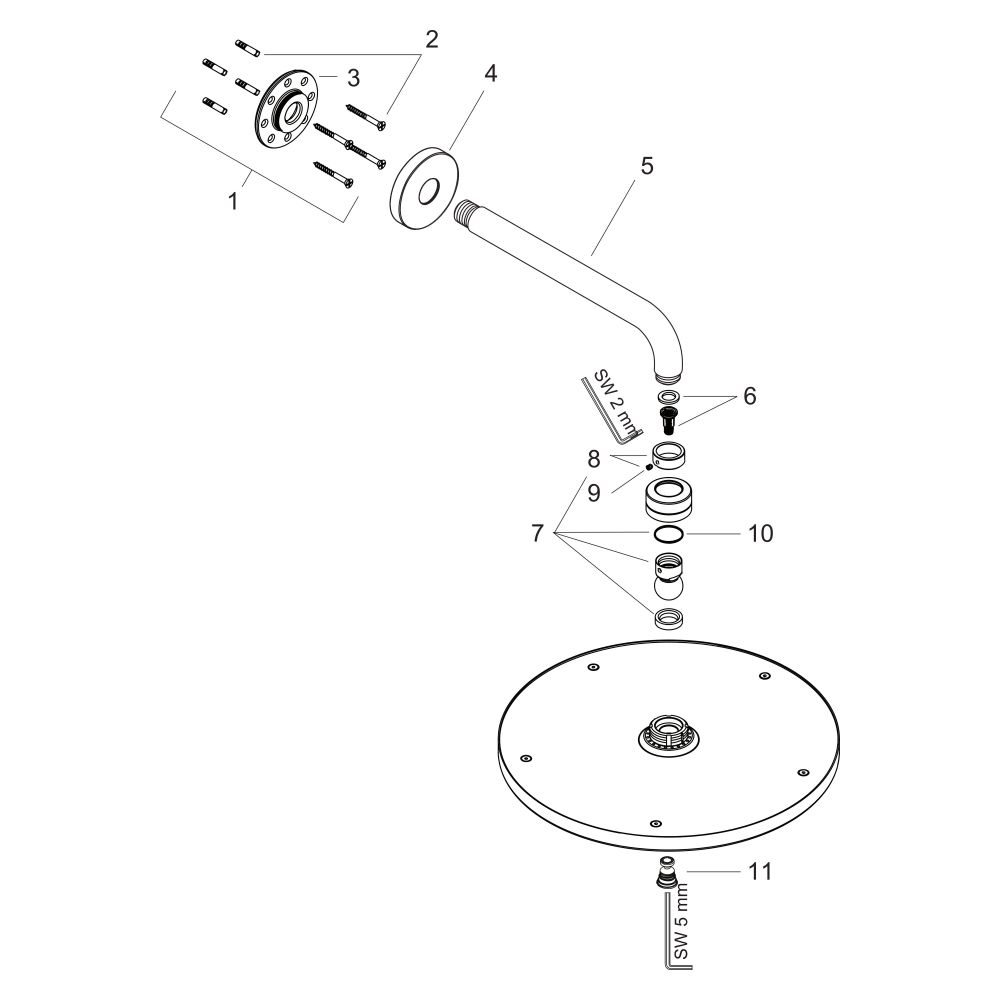 Hansgrohe Raindance S Kopfbrause 300mm, 18,9l/min, 1jet, Brausearm 39cm, Chrom... HANSGROHE-27493000 4011097563831 (Abb. 2)