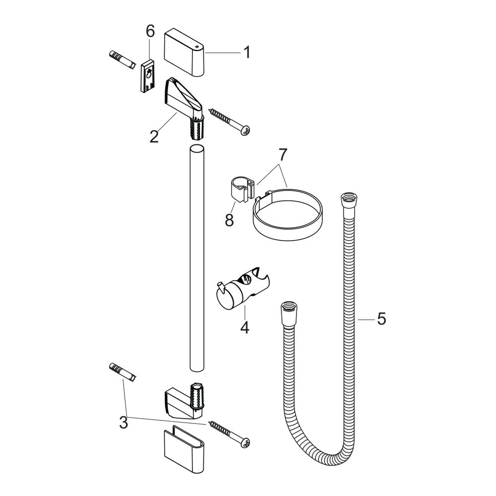 hansgrohe Unica Brausestange Crometta 959mm mit Metaflex Brauseschlauch 1,60m, Chro... HANSGROHE-27614000 4011097570167 (Abb. 2)