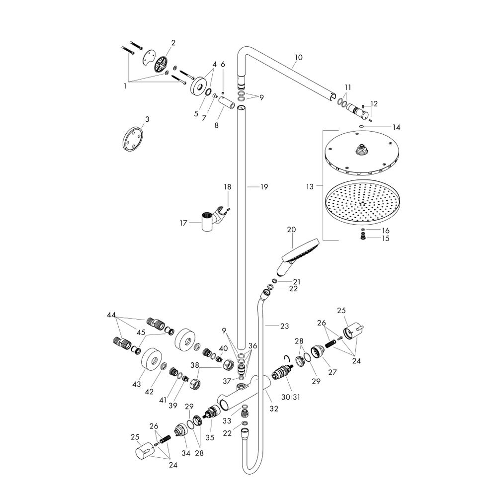 hansgrohe Raindance Select S Showerpipe 240mm 1jet 16l/min PowderRain Chrom mit The... HANSGROHE-27633000 4059625154892 (Abb. 2)