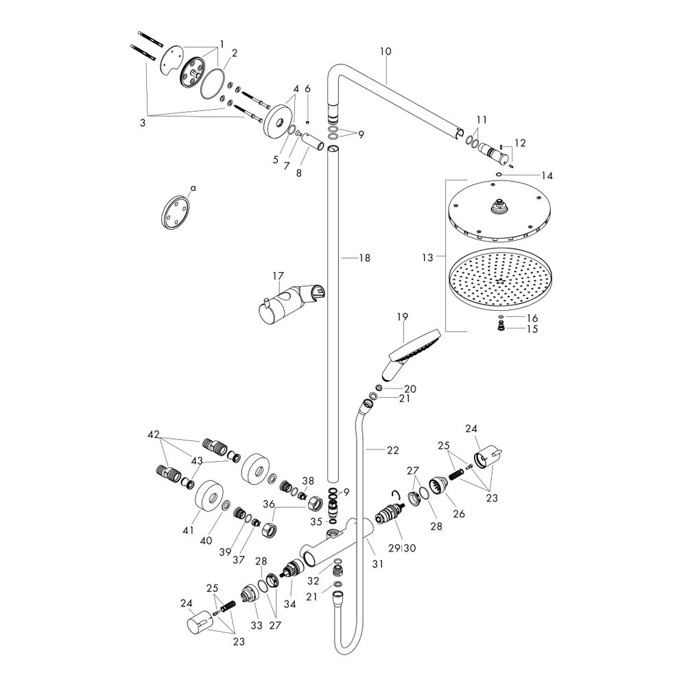 hansgrohe Raindance Select S Showerpipe 240mm 1jet 16l/min PowderRain Mattweiß mit ... HANSGROHE-27633700 4059625231005 (Abb. 2)