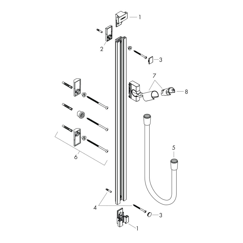 hansgrohe Unica Brausestange Raindance 900mm mit Isiflex Brauseschlauch 1,60m, Chro... HANSGROHE-27636000 4011097587448 (Abb. 2)