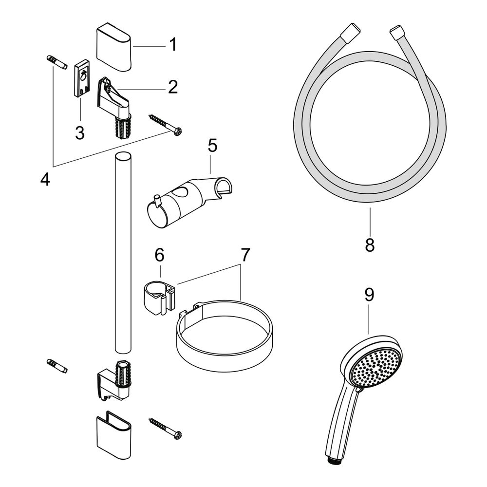 hansgrohe Croma 100 Brauseset Vario mit Brausestange 900mm 18l/min Seifenschale, Ch... HANSGROHE-27771000 4011097537290 (Abb. 2)