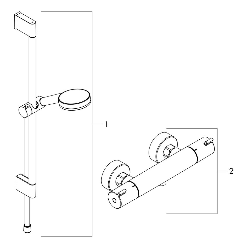 hansgrohe Crometta Brausesystem Aufputz Vario mit Ecostat 1001 CL Thermostat, Braus... HANSGROHE-27813400 4011097803272 (Abb. 2)