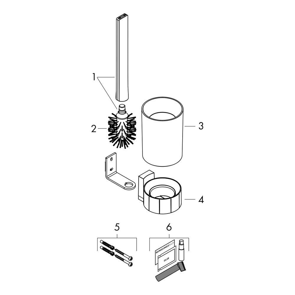 hansgrohe WallStoris Toilettenbürstenhalter, Mattschwarz... HANSGROHE-27927670 4059625352786 (Abb. 3)