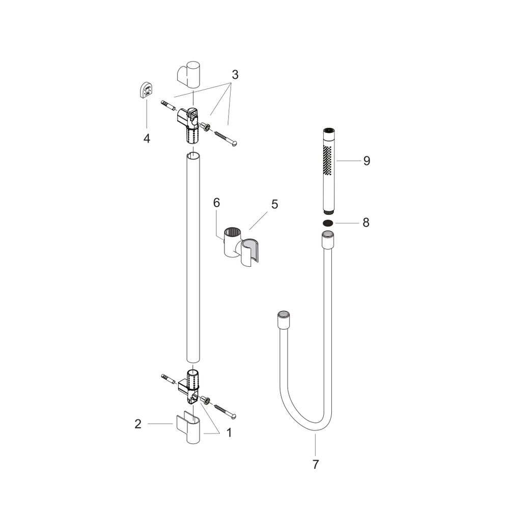 Hansgrohe AXOR Starck Brauseset, 14,5l/min, 90cm, Stabhandbrause 2jet, Chrom... HANSGROHE-27980000 4011097262574 (Abb. 3)