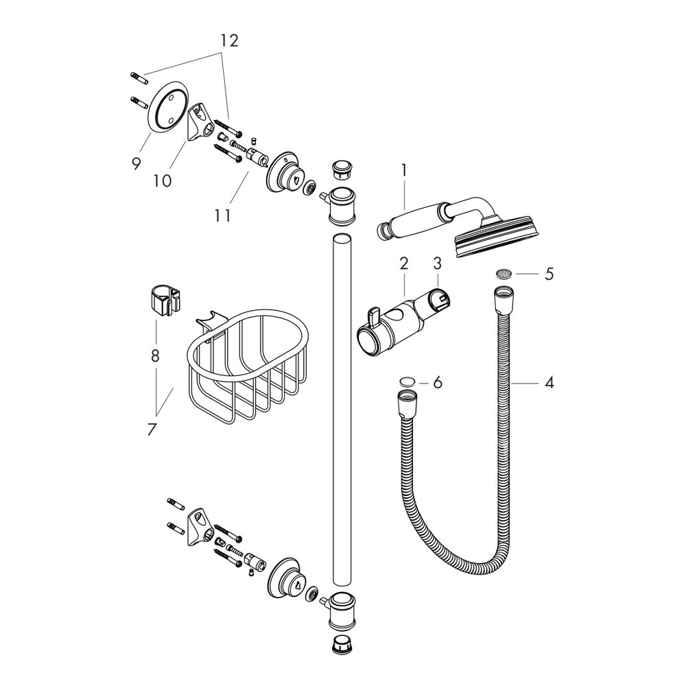 Hansgrohe AXOR Montreux Brauseset 90cm, Handbrause, 16l/min, 100 1jet, Brushed Nick... HANSGROHE-27982820 4011097526539 (Abb. 2)