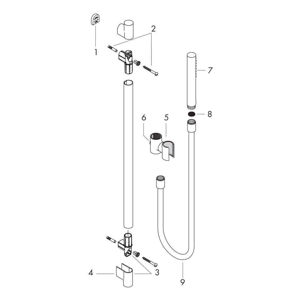 Hansgrohe AXOR Starck Brauseset, 8l/min, 90cm, Stabhandbrause 1jet EcoSmart, Brushe... HANSGROHE-27983340 4011097894935 (Abb. 2)