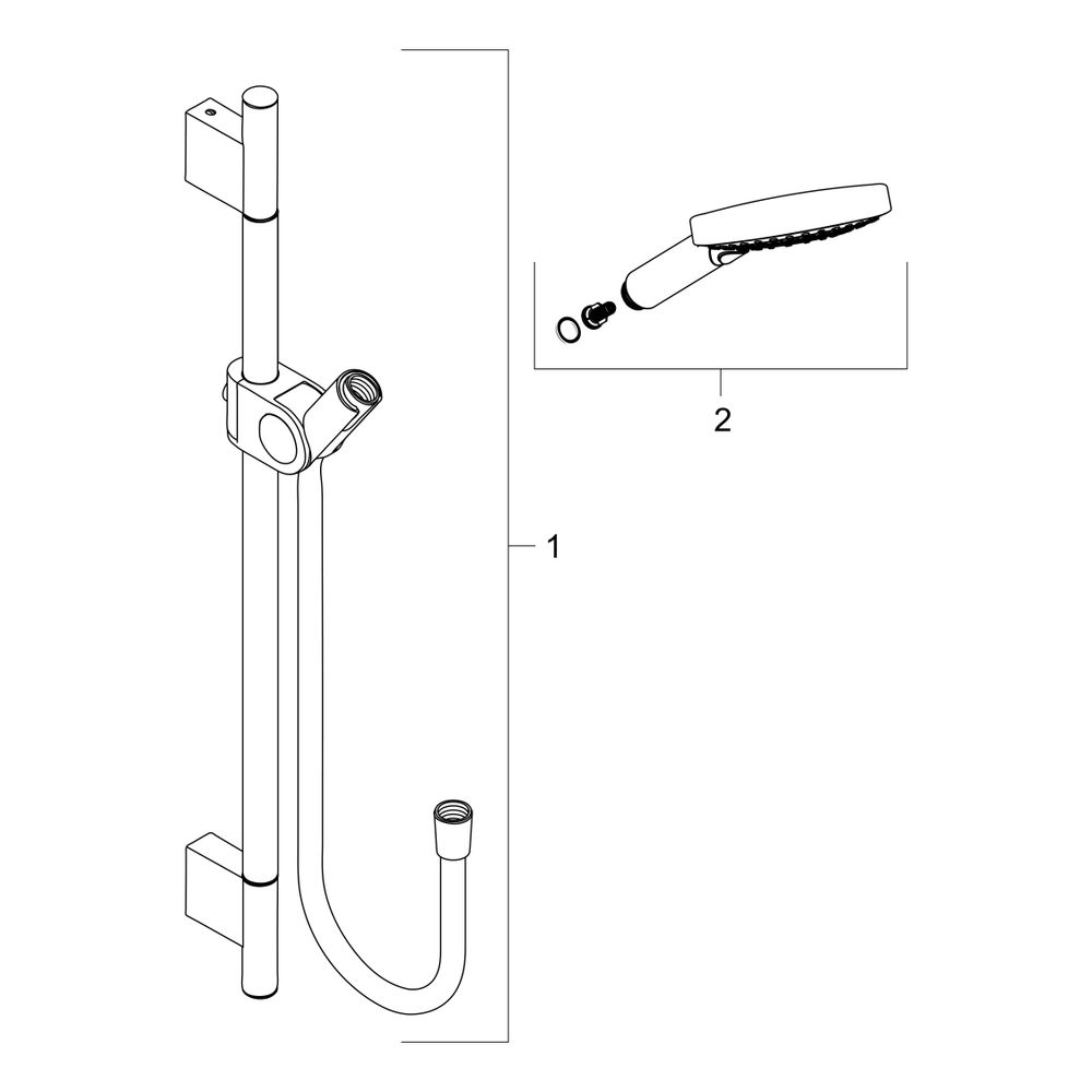 Hansgrohe AXOR Uno Brauseset 90cm, Handbrause, 15l/min, 120 3jet, Polished Gold Opt... HANSGROHE-27987990 4011097846798 (Abb. 2)