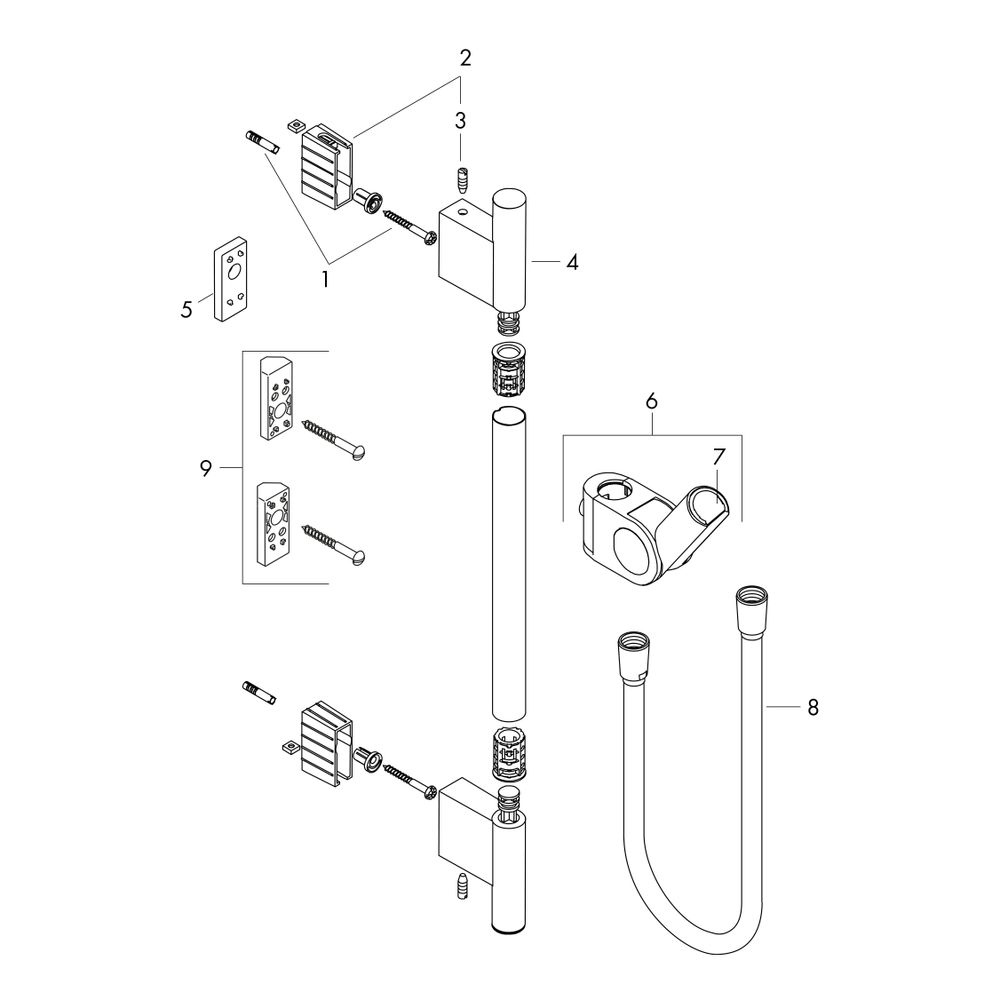 Hansgrohe AXOR Uno Brausestange 90cm, Brauseschlauch 160cm, Chrom... HANSGROHE-27989000 4011097398792 (Abb. 3)