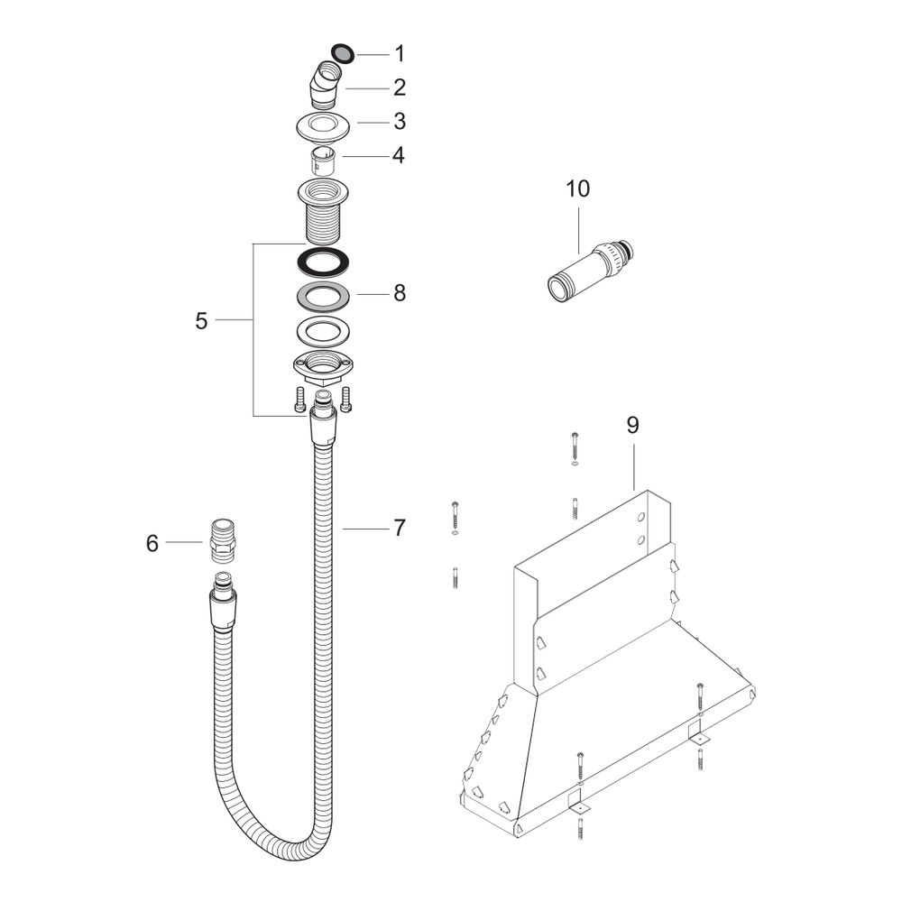 hansgrohe Brausenhalter mit Schlauch 2000mm für Wannenrand, Chrom... HANSGROHE-28307000 4011097280011 (Abb. 2)