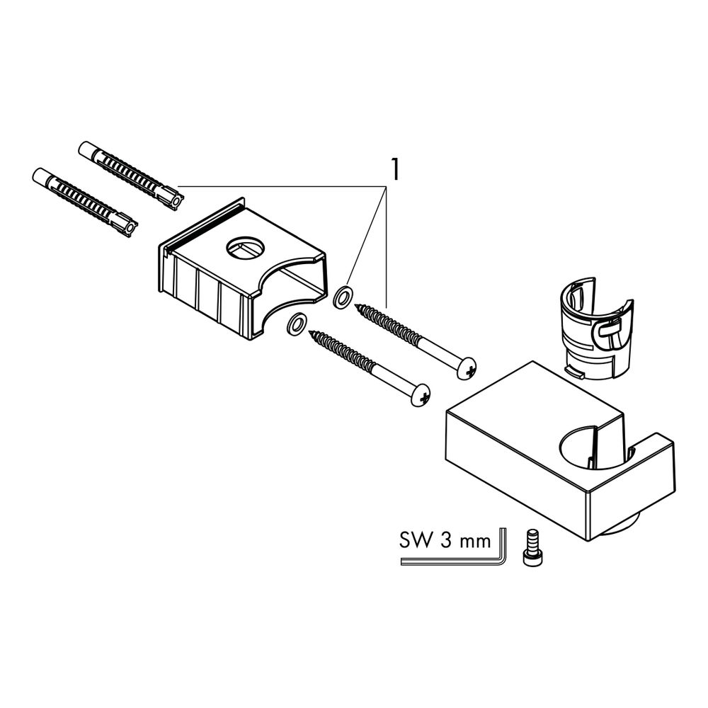 hansgrohe Brausehalter Porter E für Handbrausen, Chrom... HANSGROHE-28387000 4059625214121 (Abb. 2)