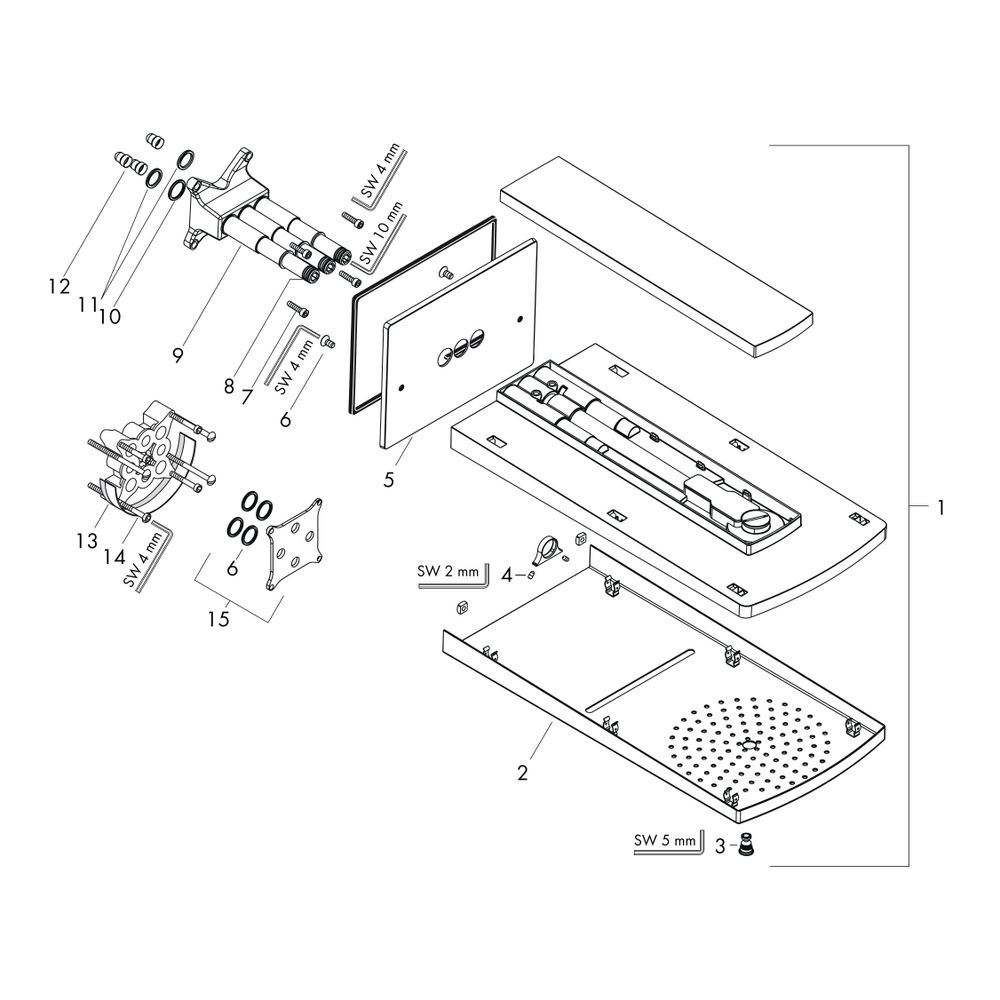 hansgrohe Kopfbrause Raindance Rainfall 180 Air 2jet weiß/chrom... HANSGROHE-28433400 4011097681542 (Abb. 2)