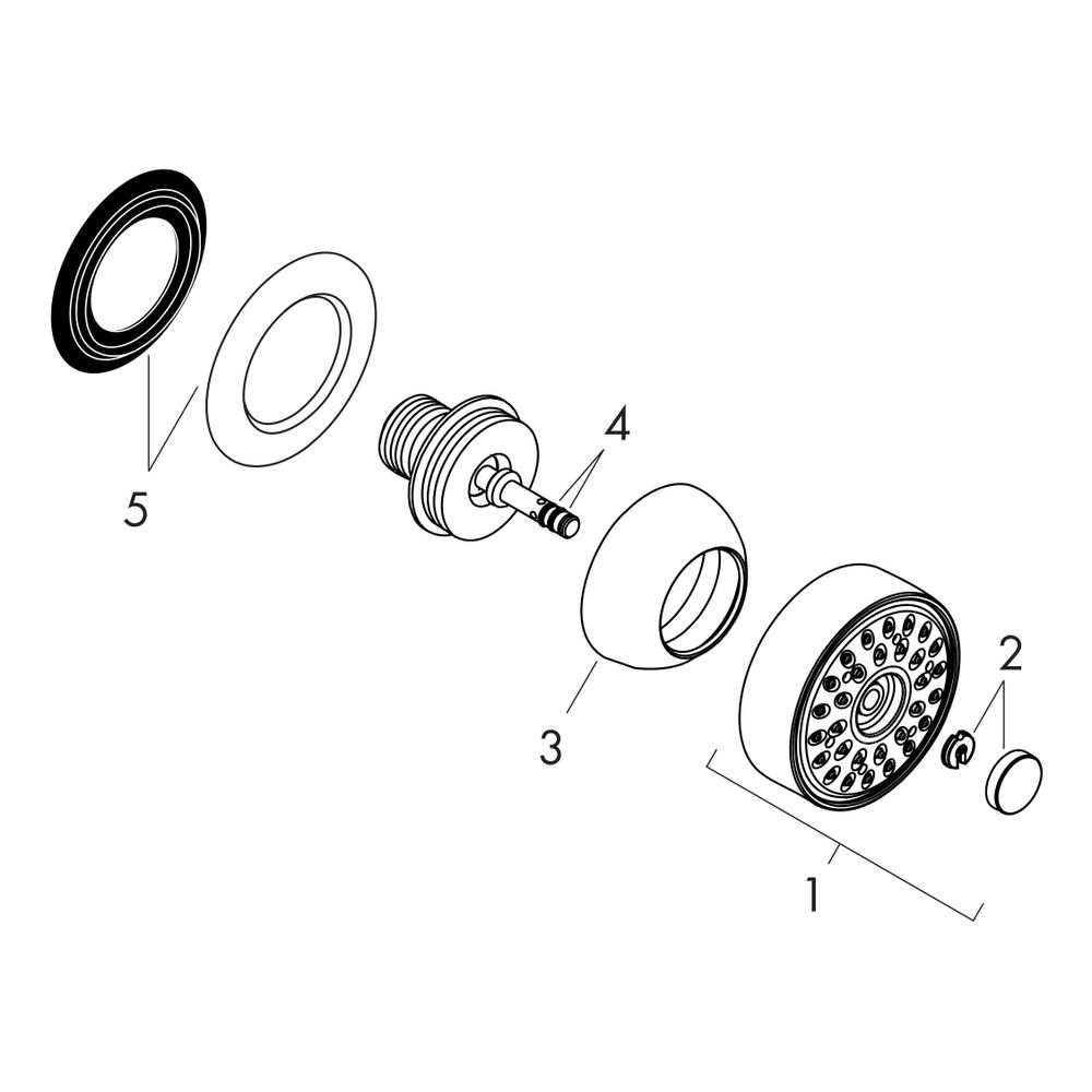 Hansgrohe AXOR Seitenbrause, 5l/min, 65mm, 1jet rund, Edelstahl Optic... HANSGROHE-28464800 4011097554464 (Abb. 2)