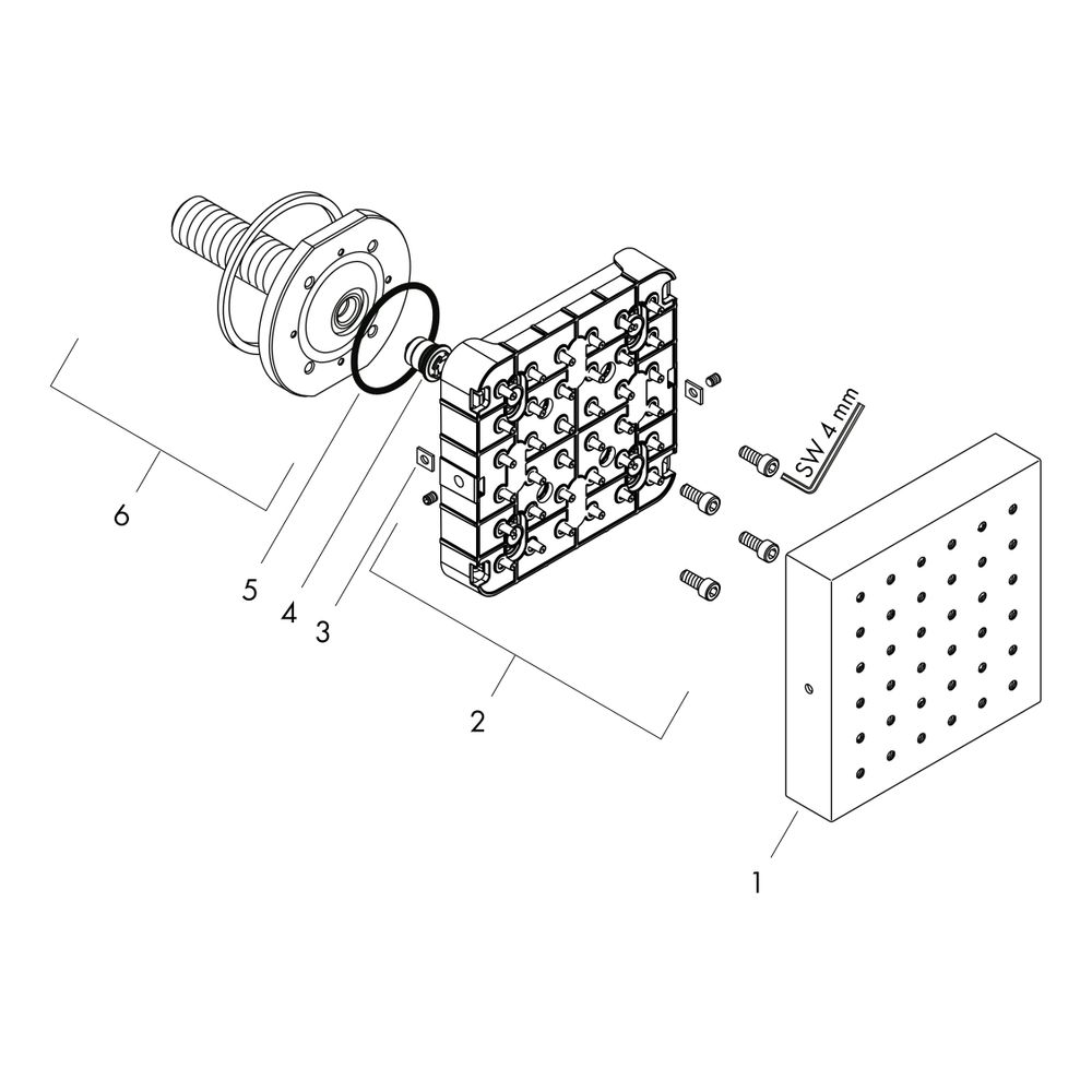 Hansgrohe AXOR ShowerSolutions Brausemodul 120x120mm, Unterputz, 5,3l/min, eckig, P... HANSGROHE-28491990 4011097849126 (Abb. 2)
