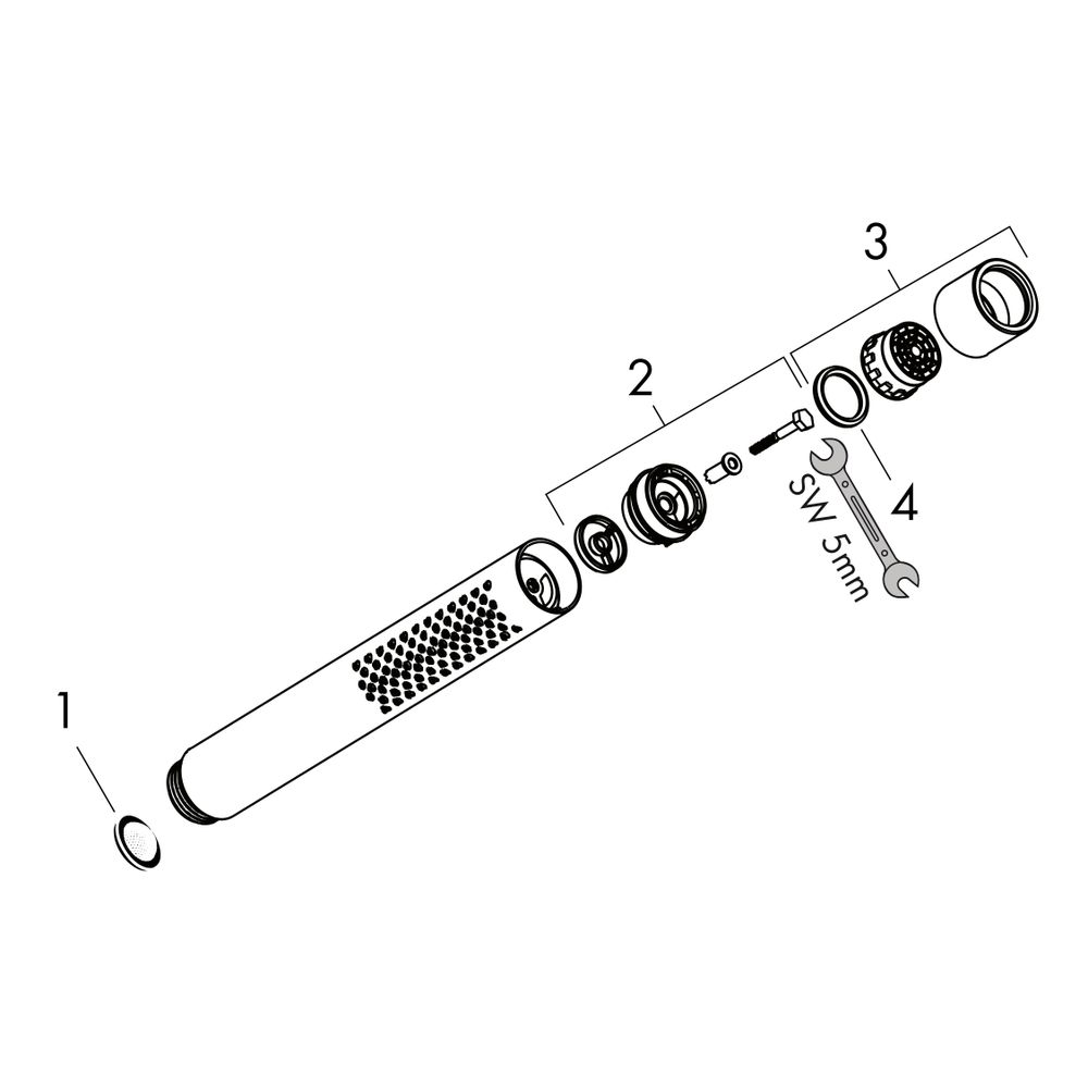 Hansgrohe AXOR Starck Stabhandbrause, 14,5l/min, 2jet, Chrom... HANSGROHE-28532000 4011097488516 (Abb. 3)