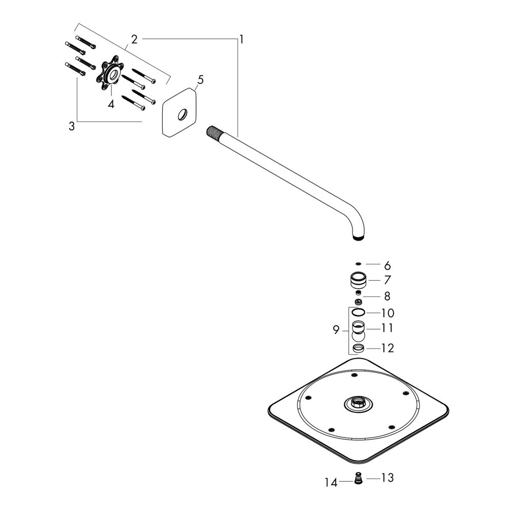 Hansgrohe AXOR Citterio C Kopfbrause 270x270mm, 1jet, Brausearm, Chrom... HANSGROHE-28790000 4059625525067 (Abb. 2)