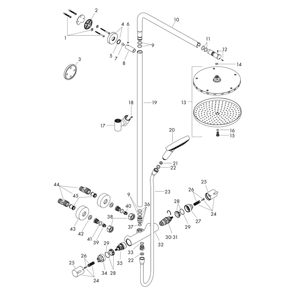 Hansgrohe Raindance S Showerpipe Duschsystem 240mm, 1jet PowderRain EcoSmartPlus, T... HANSGROHE-28825340 4059625602683 (Abb. 4)