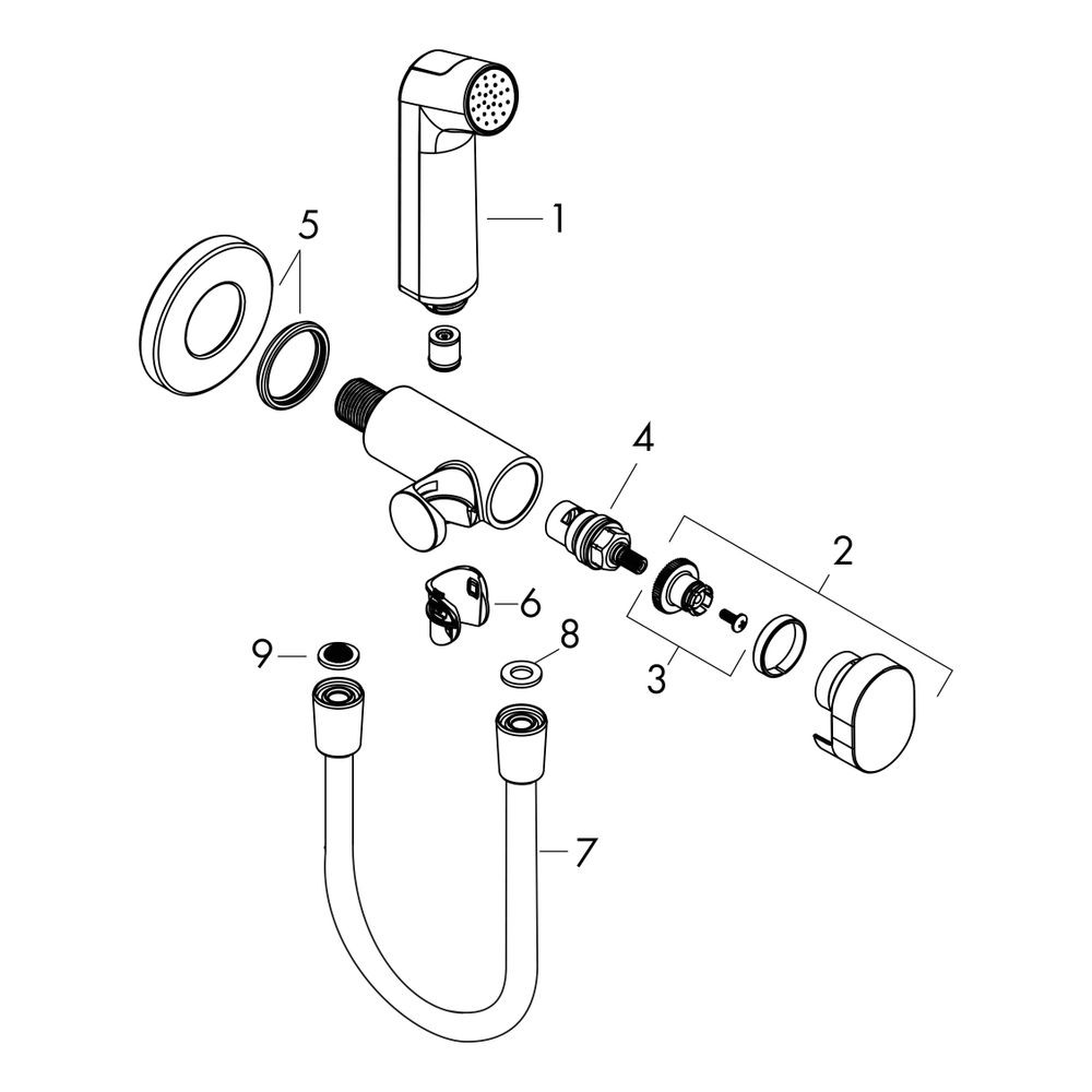 hansgrohe Bidette Handbrause S 1jet EcoSmart 6,2l/min Chrom für Kaltwasser mit Brau... HANSGROHE-29230000 4059625404348 (Abb. 2)