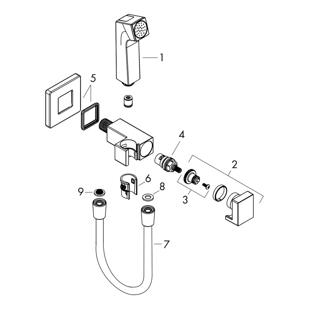 Hansgrohe Bidette Handbrause 1jet E EcoSmart 6,2l/min für Kaltwasser, Brausehalter,... HANSGROHE-29231990 4059625554777 (Abb. 2)