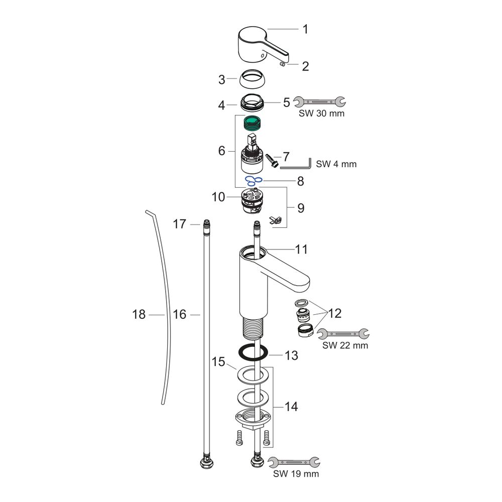 hansgrohe Waschtischmischer Metris S LowFlow chrom... HANSGROHE-31063000 4011097719344 (Abb. 2)