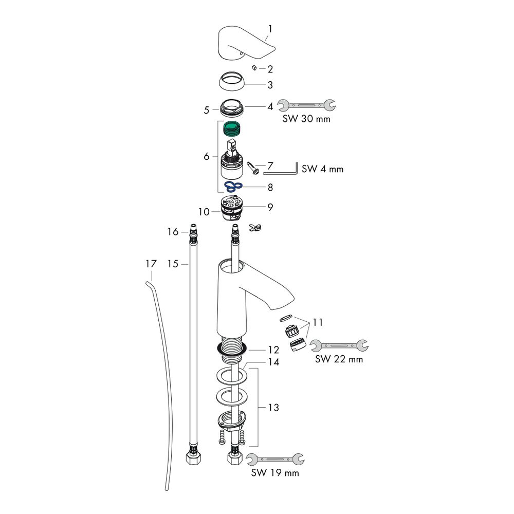 hansgrohe Metris Einhebel-Waschtischmischer 110mm 5l/min CoolStart mit Zugstangen-G... HANSGROHE-31121000 4011097691527 (Abb. 2)