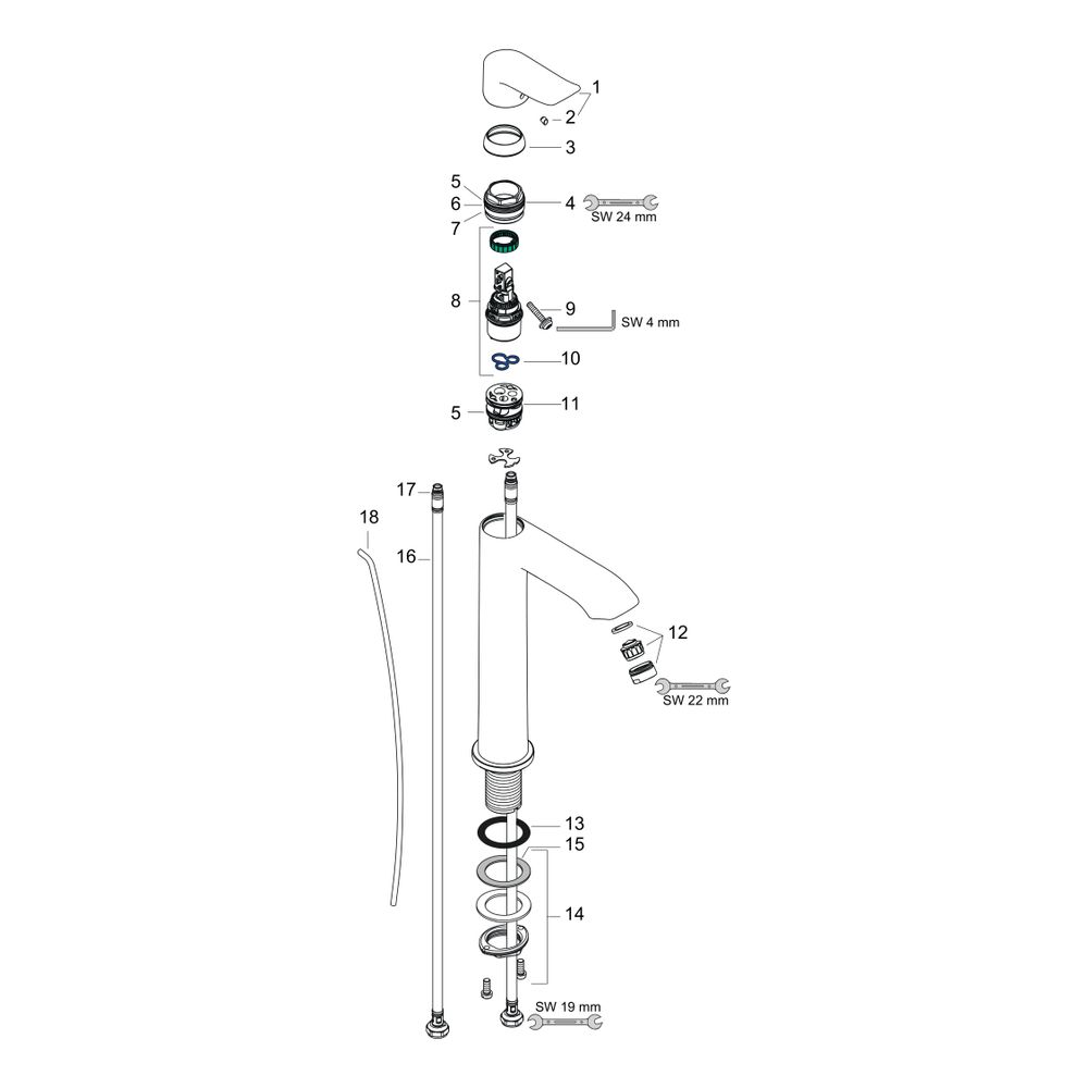 hansgrohe Metris Einhebel-Waschtischmischer 200mm 5l/min mit Zugstangen-Garnitur, C... HANSGROHE-31183000 4011097661056 (Abb. 2)