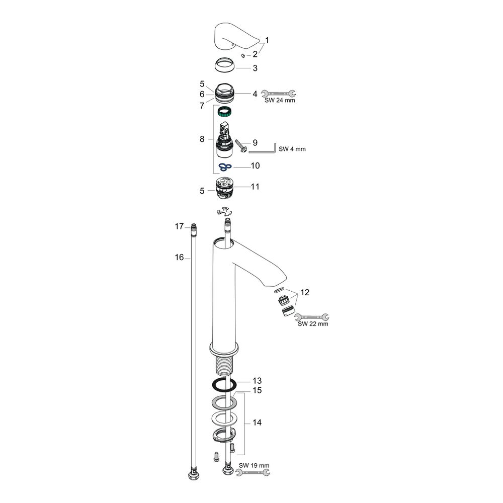hansgrohe Metris Einhebel-Waschtischmischer 200mm 5l/min ohne Garnitur, Chrom... HANSGROHE-31185000 4011097705149 (Abb. 2)