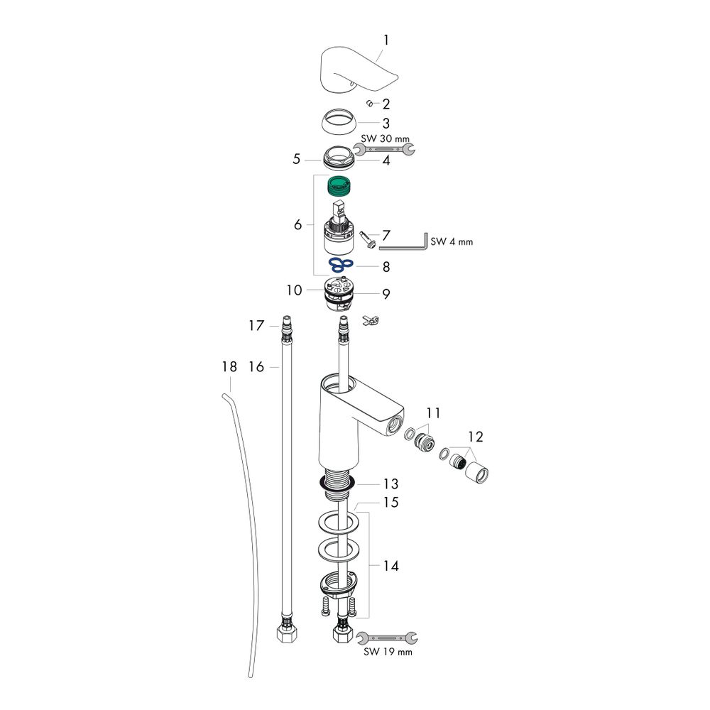 hansgrohe Metris Einhebel-Bidetmischer mit Zugstangen-Garnitur, Chrom... HANSGROHE-31280000 4011097661070 (Abb. 2)