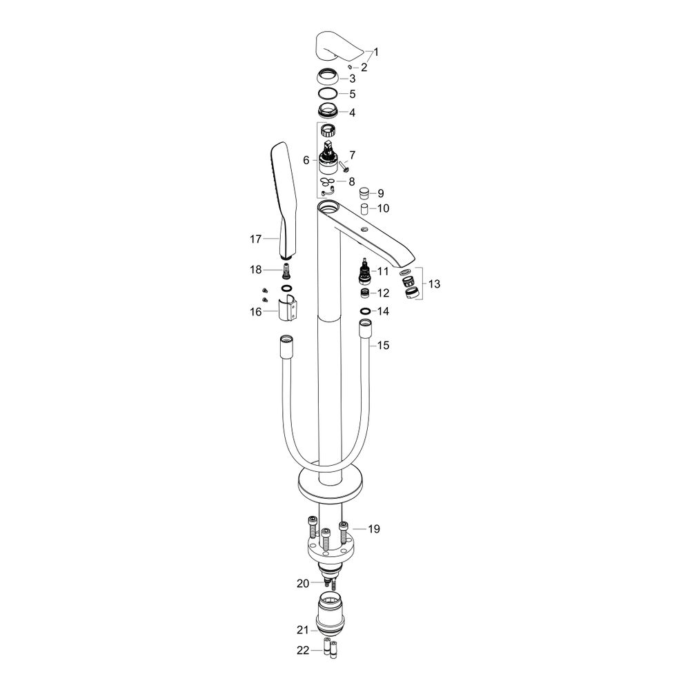hansgrohe Metris Einhebel-Wannenmischer bodenstehend, Chrom... HANSGROHE-31471000 4011097760667 (Abb. 2)