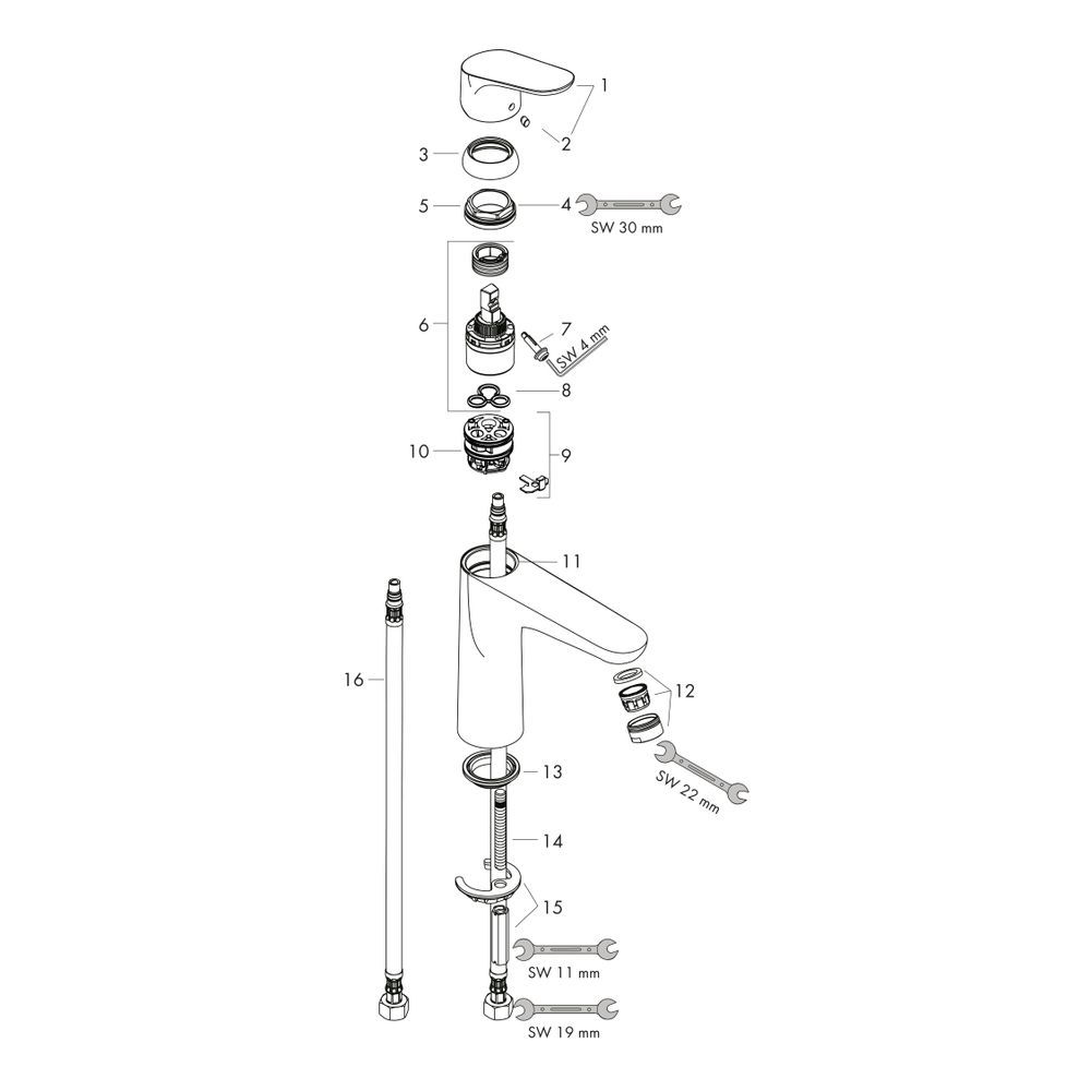 hansgrohe Focus Einhebel-Waschtischmischer 100mm 5l/min CoolStart ohne Garnitur, Ch... HANSGROHE-31509000 4011097755847 (Abb. 2)