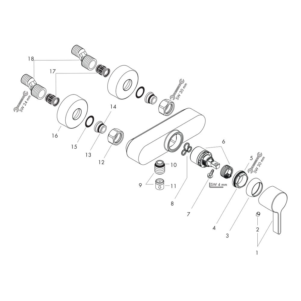 hansgrohe Brausenmischer Aufputz Metris S chrom... HANSGROHE-31660000 4011097484037 (Abb. 2)