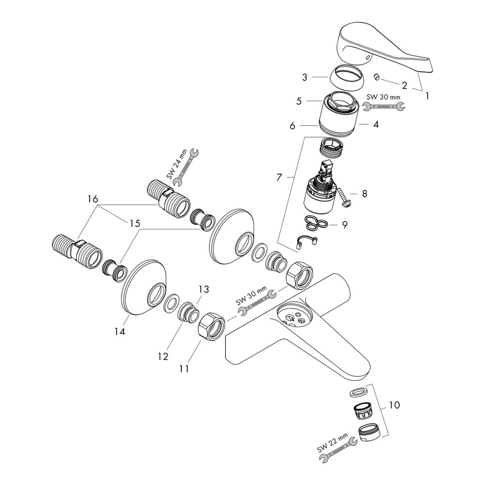 hansgrohe Focus Einhebel-Waschtischmischer Aufputz 5l/min mit extra langem Comfortg... HANSGROHE-31913000 4011097725864 (Abb. 2)