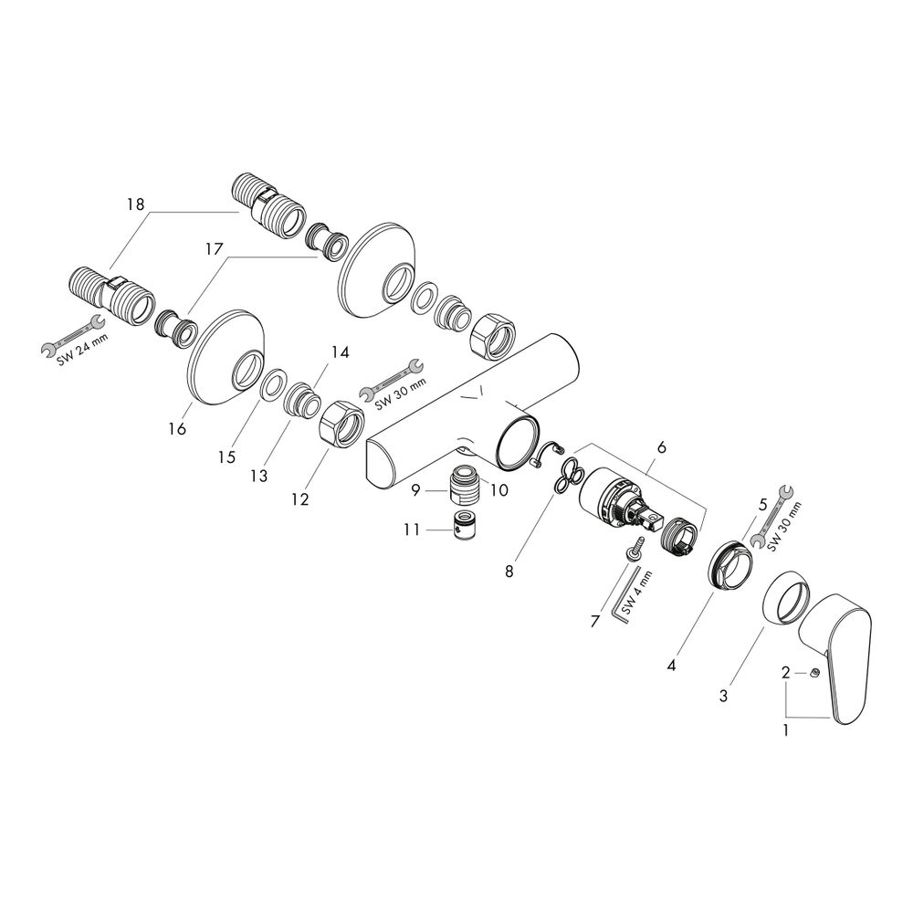 hansgrohe Focus Einhebel-Brausemischer Aufputz, Chrom... HANSGROHE-31960000 4011097591544 (Abb. 2)