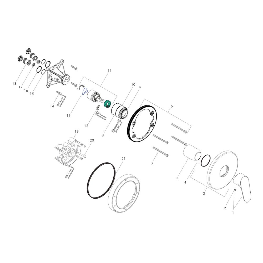 hansgrohe Focus Einhebel-Brausemischer Unterputz für iBox universal, Chrom... HANSGROHE-31965000 4011097602615 (Abb. 2)