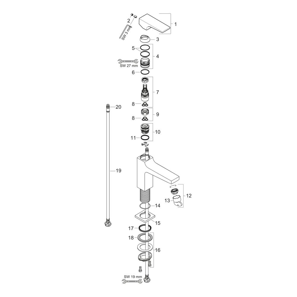 hansgrohe Metropol Einhebel-Waschtischmischer 100mm 5l/min CoolStart, Chrom Ausladu... HANSGROHE-32503000 4011097812724 (Abb. 3)
