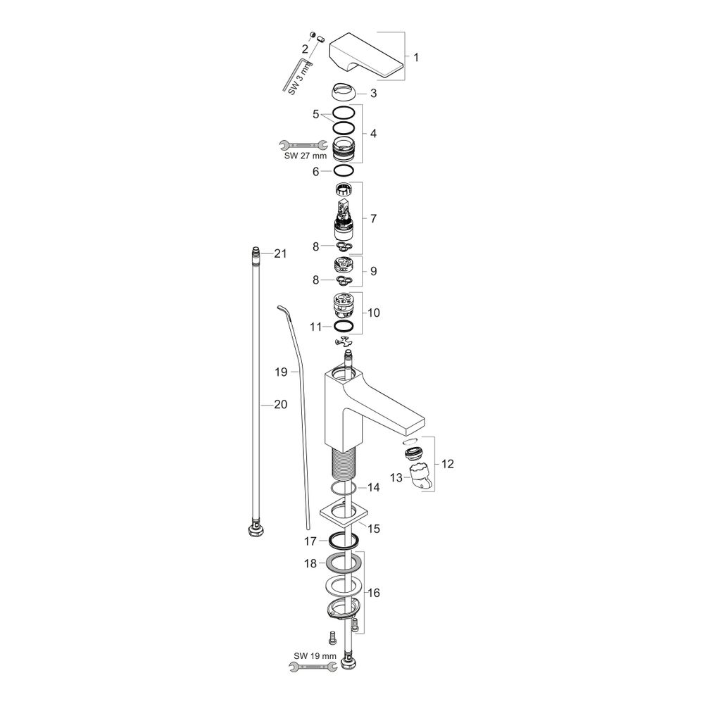 hansgrohe Metropol Einhebel-Waschtischmischer 110mm 5l/min Chrom Ausladung 135mm, H... HANSGROHE-32506000 4011097812687 (Abb. 4)