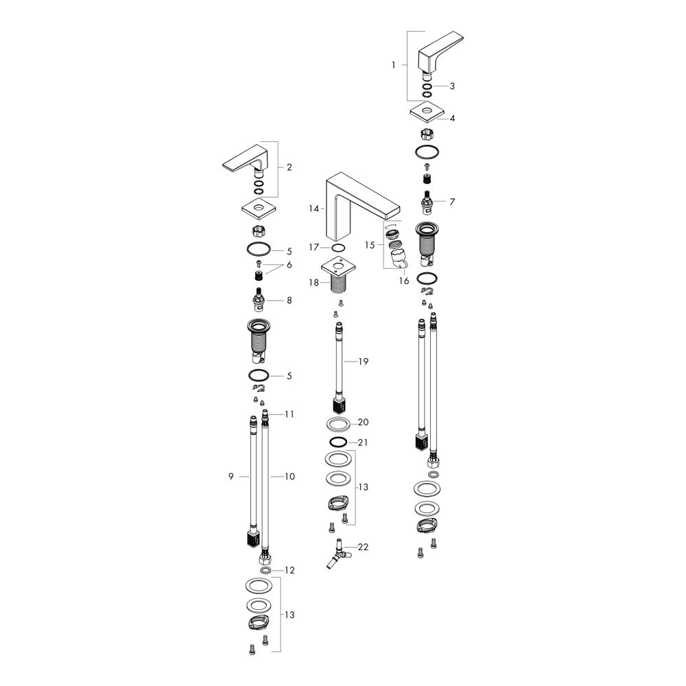 hansgrohe Metropol 3-Loch Waschtischarmatur 160, Gold poliert mit Hebelgriffen, Pus... HANSGROHE-32515990 4059625229415 (Abb. 2)