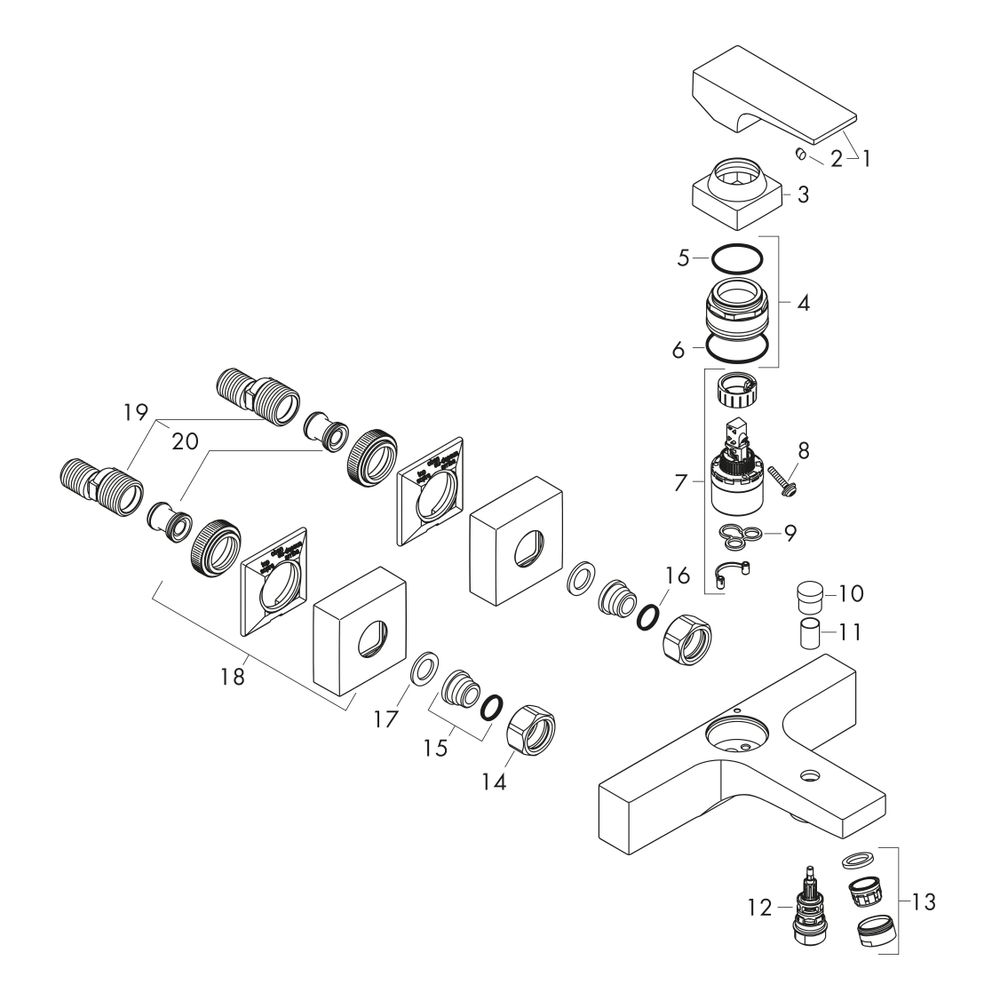 hansgrohe Metropol Einhebel-Wannenmischer Aufputz 22l/min mit Hebelgriff, Chrom... HANSGROHE-32540000 4011097812410 (Abb. 3)