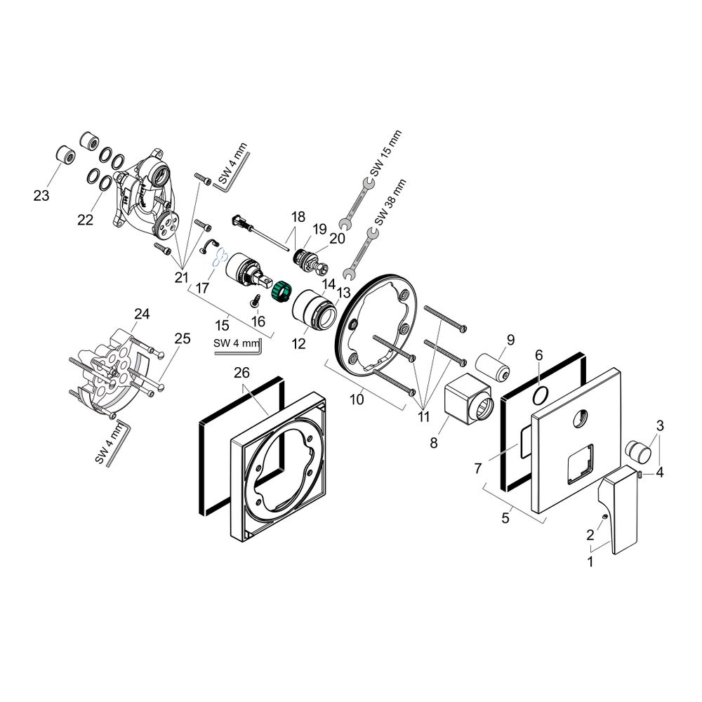 hansgrohe Metropol Einhebel-Wannenmischer Unterputz 29l/min Chrom mit Hebelgriff fü... HANSGROHE-32545000 4011097826097 (Abb. 3)
