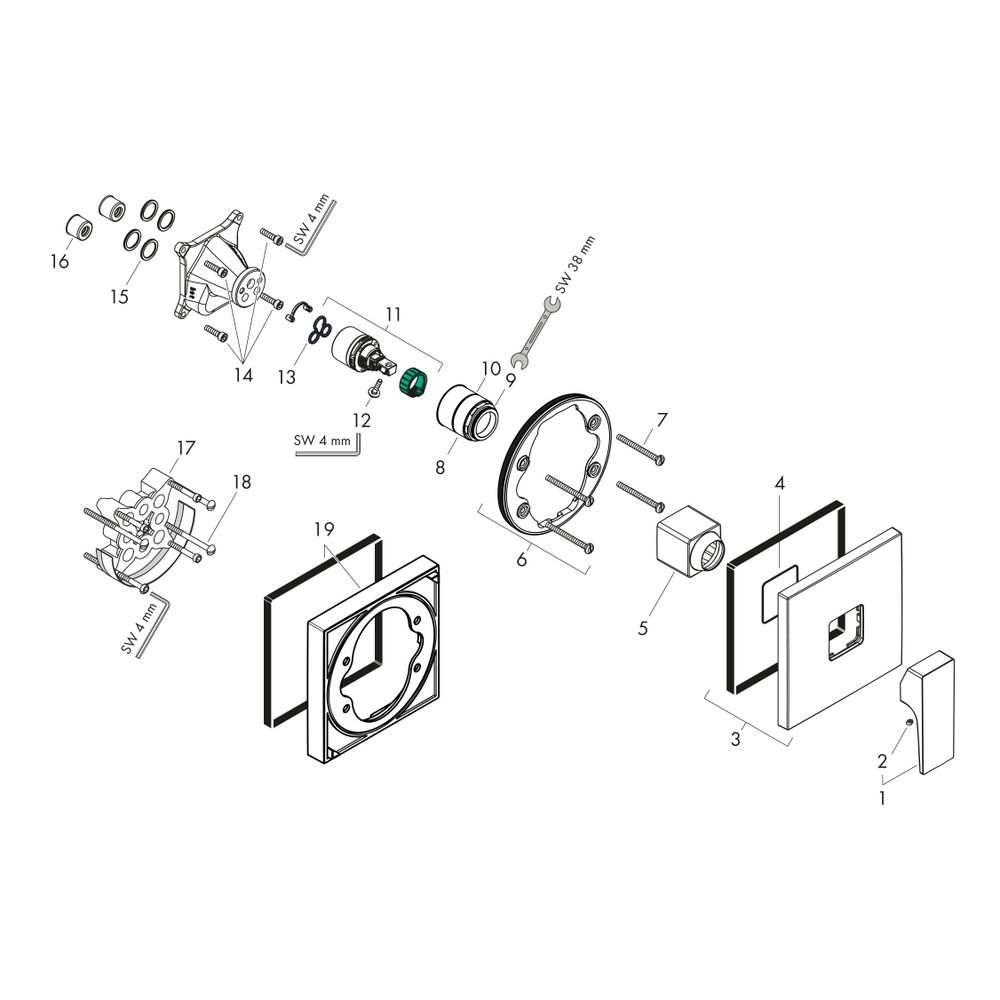 hansgrohe Metropol Einhebel-Brausemischer Unterputz 29,3l/min Mattweiß mit Hebelgri... HANSGROHE-32565700 4059625231913 (Abb. 2)