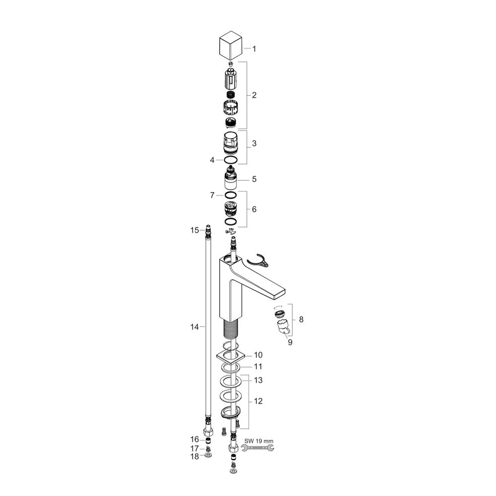 hansgrohe Metropol Select Waschtischmischer 100mm mit Push-Open Garnitur, Chrom... HANSGROHE-32570000 4011097812335 (Abb. 3)