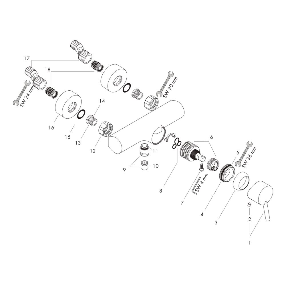 hansgrohe Talis S Brausenmischer Aufputz 27l/min DN 15, Chrom... HANSGROHE-32620000 4011097399423 (Abb. 2)