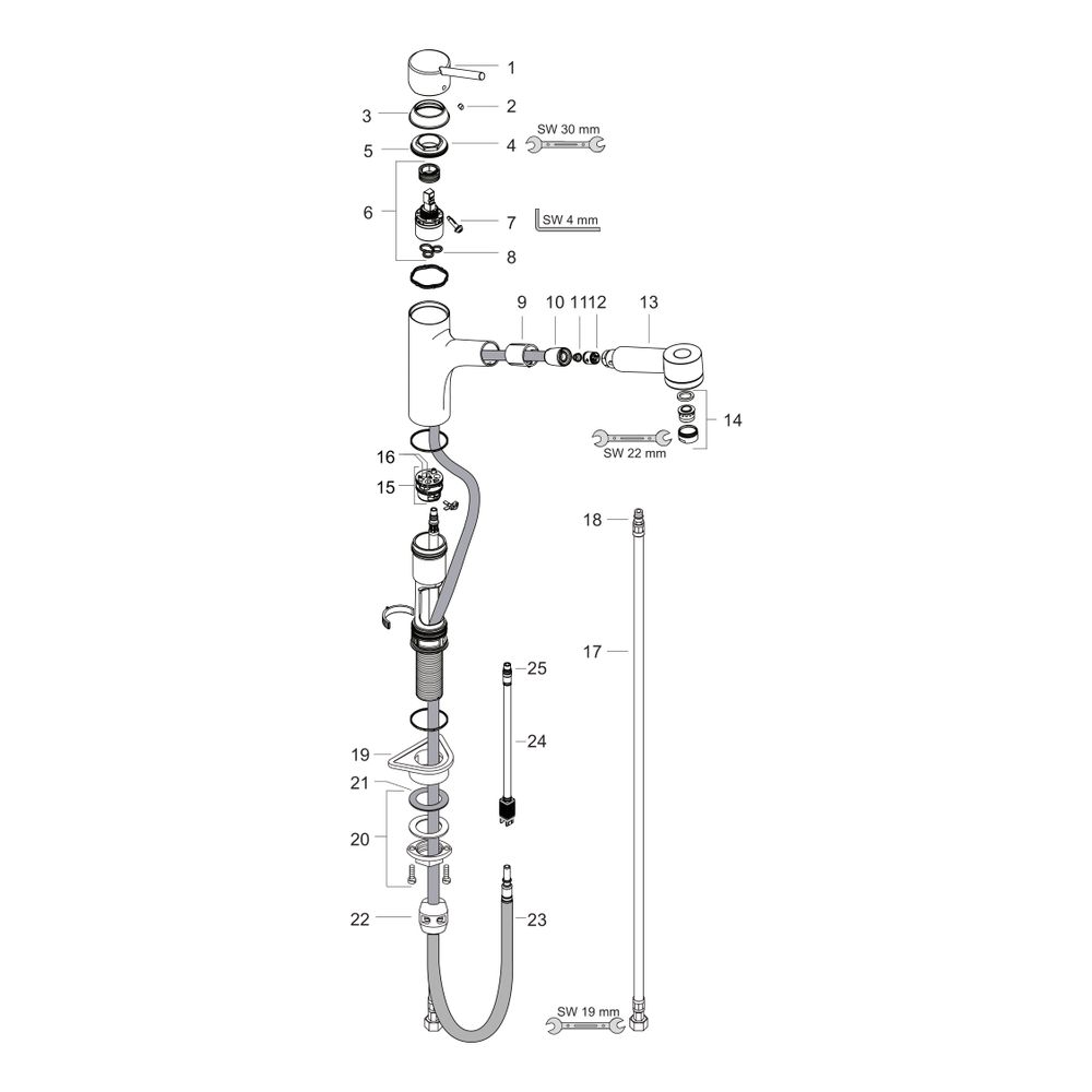 hansgrohe Talis M52, Einhebel-Küchenmischer 170mm 10l/min Chrom, 2jet Ausziehbrause... HANSGROHE-32841000 4011097521565 (Abb. 2)