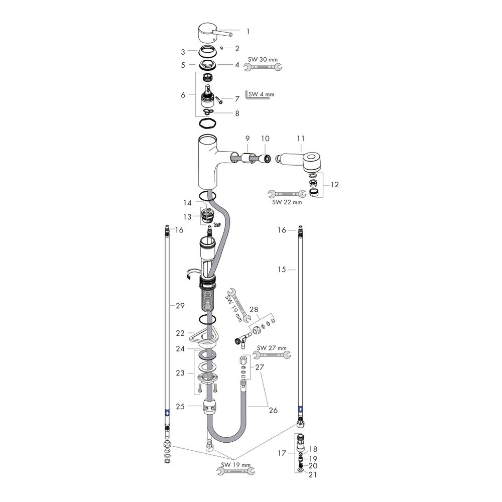 hansgrohe Spültischmischer 170 Talis M52 Niederdruck Ausziehbrause 2jet chrom... HANSGROHE-32842000 4011097523071 (Abb. 2)